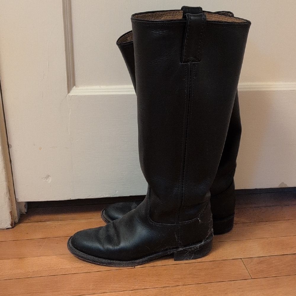 Black Leather Riding Boots
